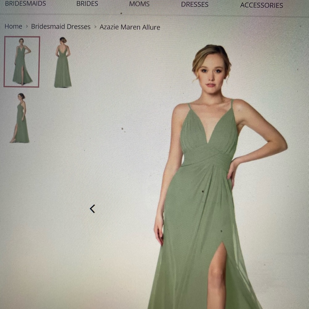 Dusty Sage bridesmaid Dress size 2 from Azazie